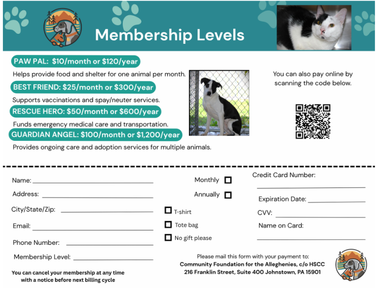 Membership - Humane Society of Cambria County PA